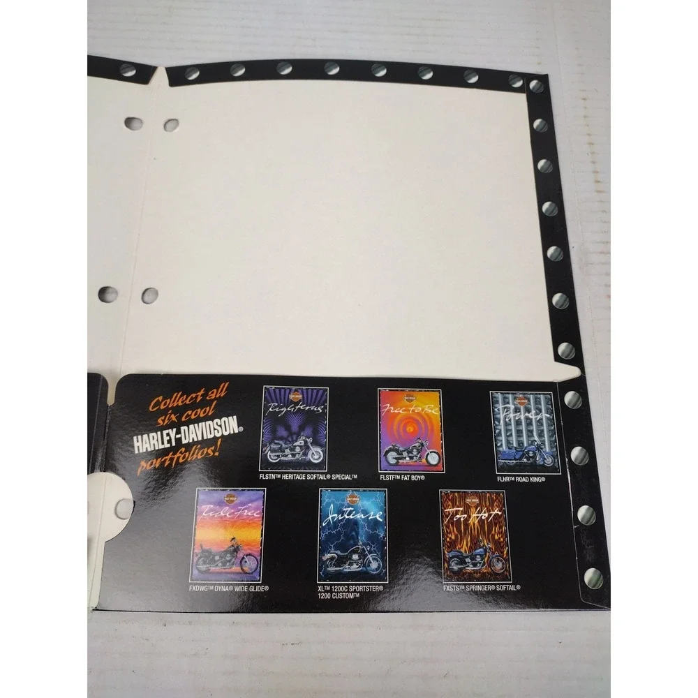 VTG 1996 Y2K Mead Portfolio Folder HARLEY DAVIDSON Motorcycle FREE TO BE USA H-D